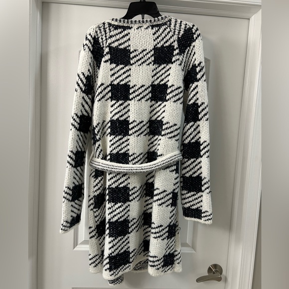 NWT White House Black Market Plaid Sweater Coat - Picture 2 of 8